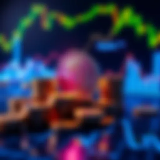 Ripple's logo with stacks of coins and a graph indicating growth in digital finance