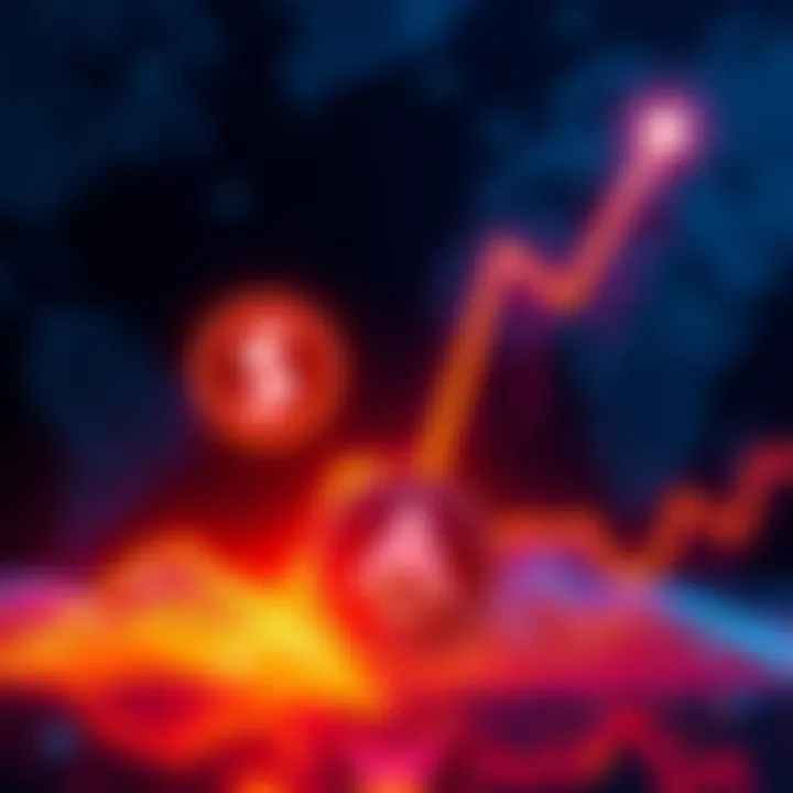 A graph showing a rising trend with the symbol of $MON at the center, indicating potential growth in 2025