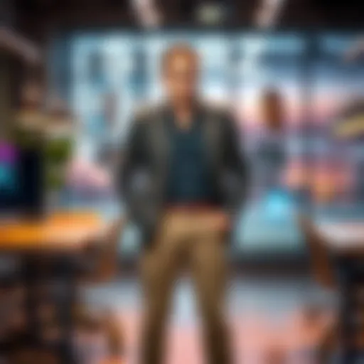 Robert Clasen standing confidently in a modern office setting at Starz, showcasing his role in the entertainment industry.