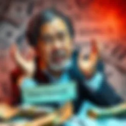 Robert Kiyosaki Debt Disclosure Robert Kiyosaki expressing concern over his financial situation with a background showing bills and financial documents.