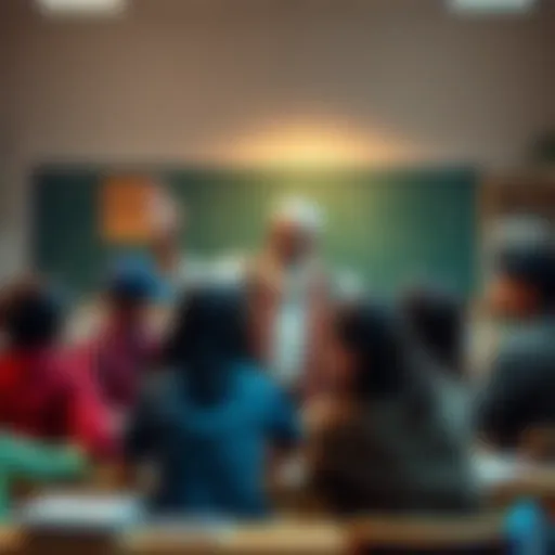 Saleem Sir engaging with students in a lively classroom during a teaching session