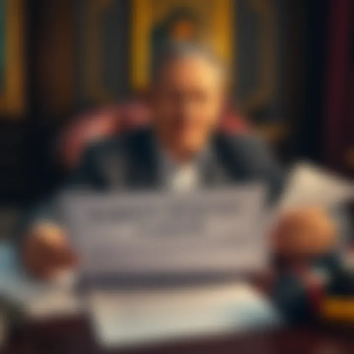 Sam Bankman-Fried, founder of FTX, sits at a table with a document marked 'Pardon Request' for President Trump, looking hopeful amidst legal papers.