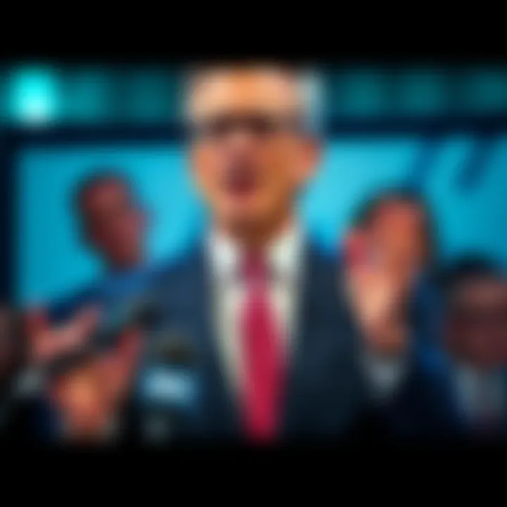 Sam Bankman-Fried confidently addressing the media, outlining his plans for the future of finance