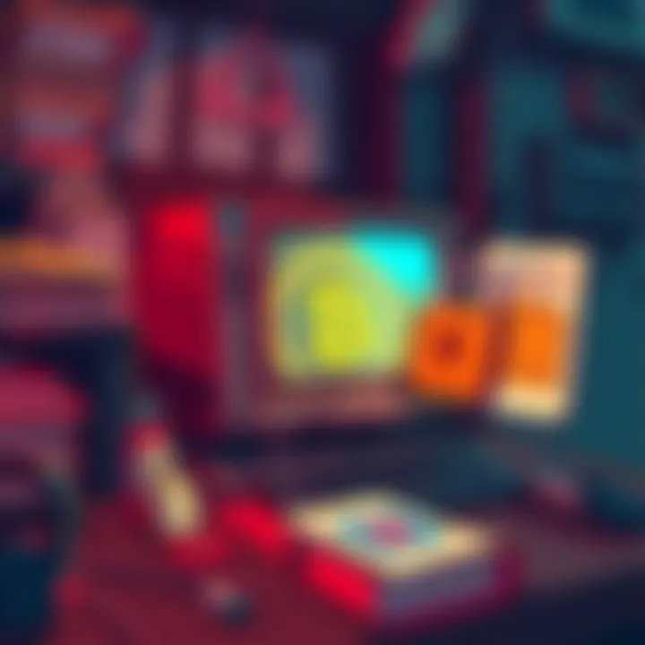 Illustration of old computer setup with files and locks representing Satoshi's Bitcoin security methods