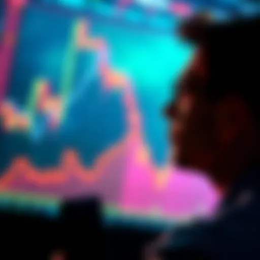 A person contemplating the sale of their satoshi holdings with rising price charts in the background