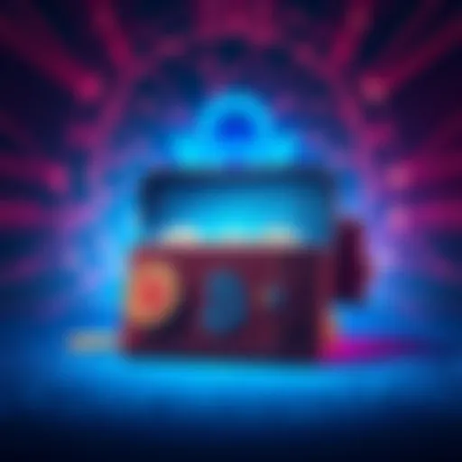 An illustration of a digital wallet filled with Bitcoin coins, shadowed by a quantum computer threat, representing the risks of quantum technology on cryptocurrency security.