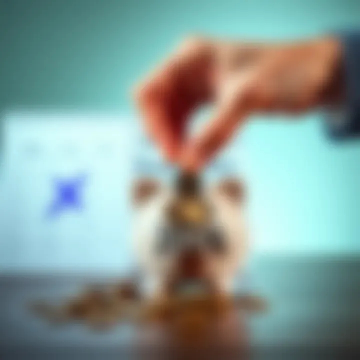 Saving Money with Daily Deposits A person placing coins into a piggy bank while a calendar shows September 2024, symbolizing daily financial deposits.