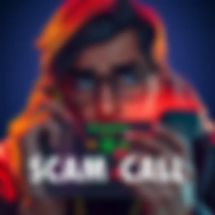 A person looking worried while holding a phone, with a notification about a scam call from Binance on the screen.