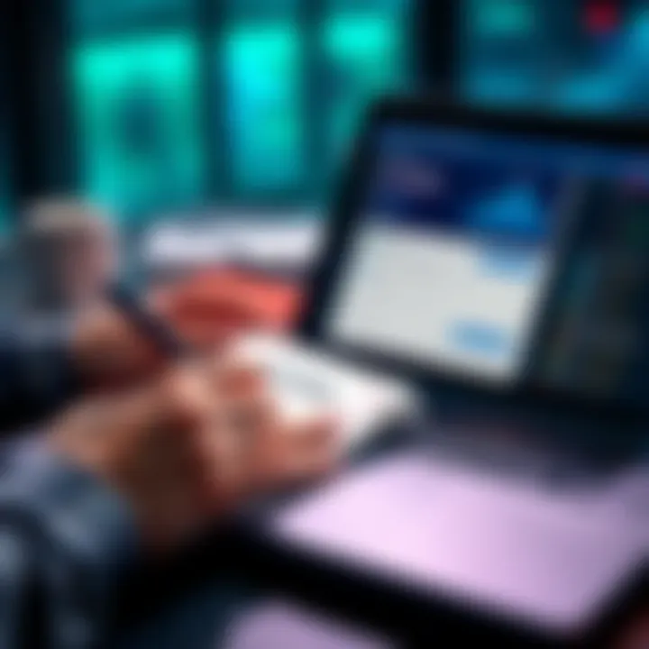 A person writing down a seed phrase on a notepad next to a laptop with a hot wallet application open.