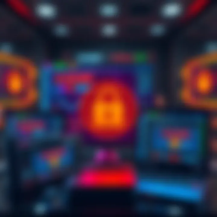 A collection of hardware wallets and software screens displaying XMR storage solutions with a lock symbol for security.