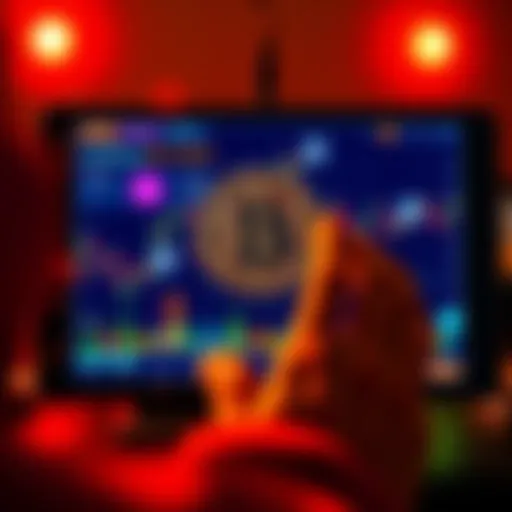 A person looking at a digital wallet displaying Pi coins and market trends on a screen