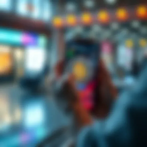 Person using a phone to sell Pi currency on an app