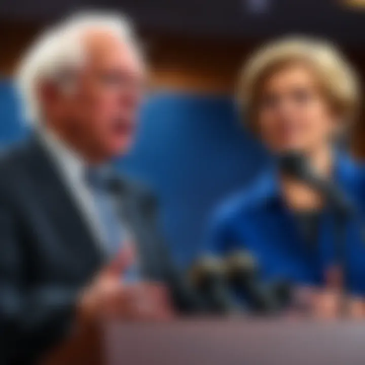 Senators Bernie Sanders and Elizabeth Warren speak at a press conference about the risks of including cryptocurrencies in 401(k) plans.