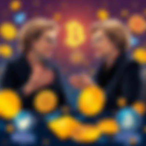 Senators Cynthia Lummis and Elizabeth Warren arguing over the CLARITY Act on social media, surrounded by cryptocurrency graphics.