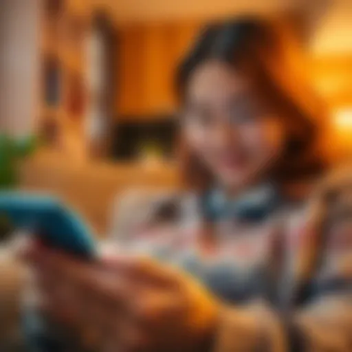 A parent using a smartphone to send money to a child via payment link