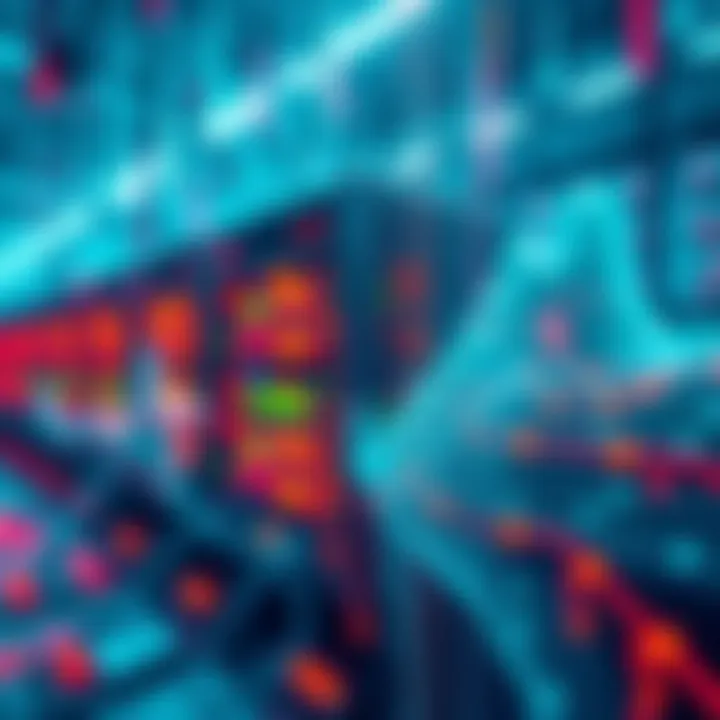 A visualization of a server experiencing high traffic from multiple requests, illustrating the impact on throughput and latency.