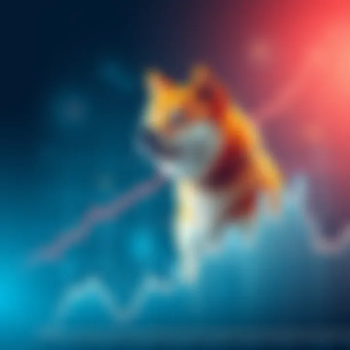 A chart showing potential growth for Shiba Inu, mimicking past price surges with upward trends and indicators.