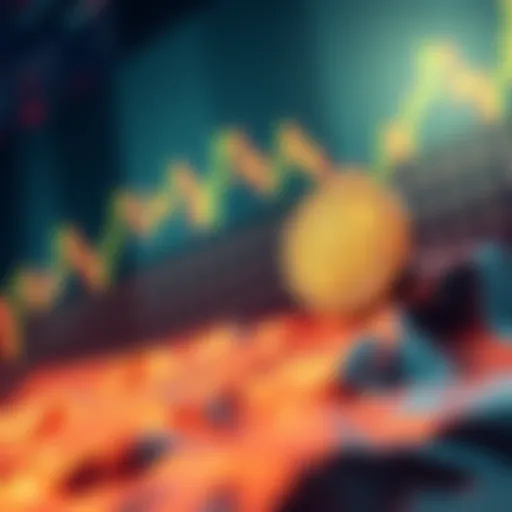 A graphic showing the Shiba Inu coin price going upward with charts and trend lines in the background.