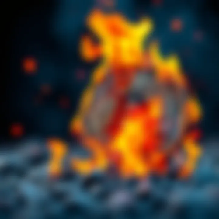 Visual representation of Shiba Inu coin with flames indicating high burn rates