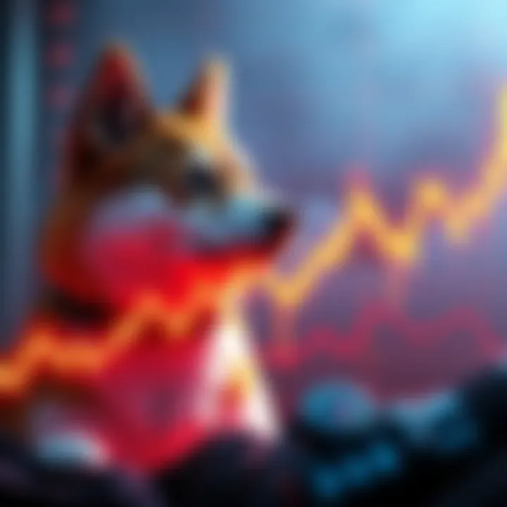 Graph showing potential price increase for Shiba Inu coin with upward trend lines and indicators