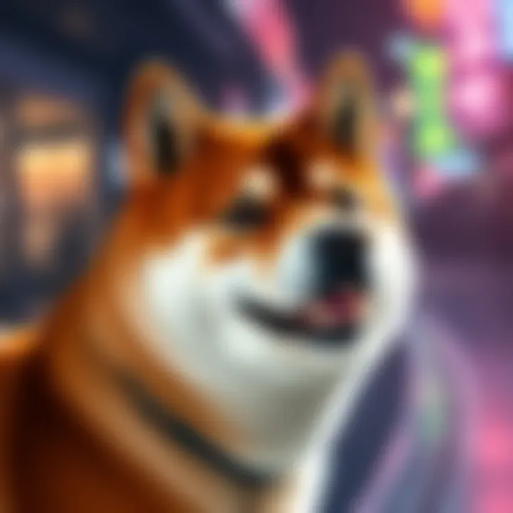 Shiba Inu Dog Symbol A Shiba Inu dog looking alert with a playful expression, representing the cryptocurrency's stock situation.