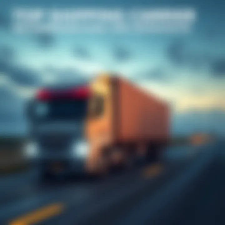 A shipping truck loaded with goods driving on a highway