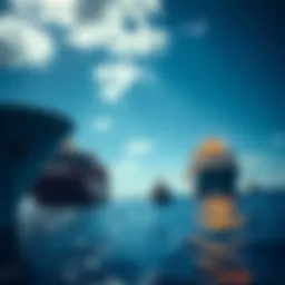 A view of ships passing through the Strait of Hormuz, highlighting the reopening amid a ceasefire.