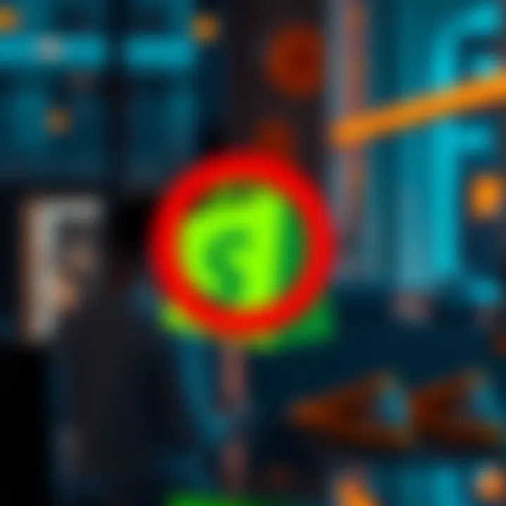 A graphic showing Shopify's logo alongside a Bitcoin Cash logo crossed out, symbolizing the halt of BCH payments by vendors.