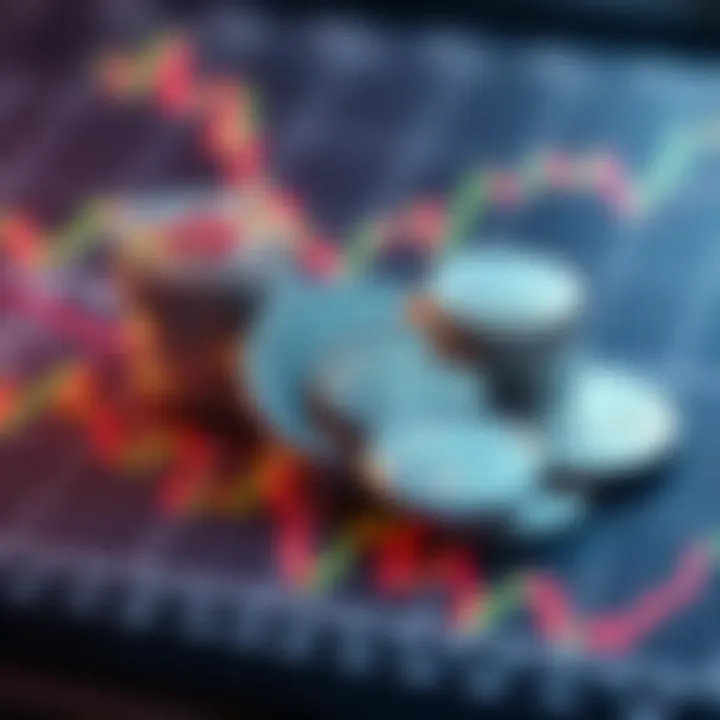 A collection of silver coins placed on a fluctuating price graph, symbolizing market concerns and potential manipulation.