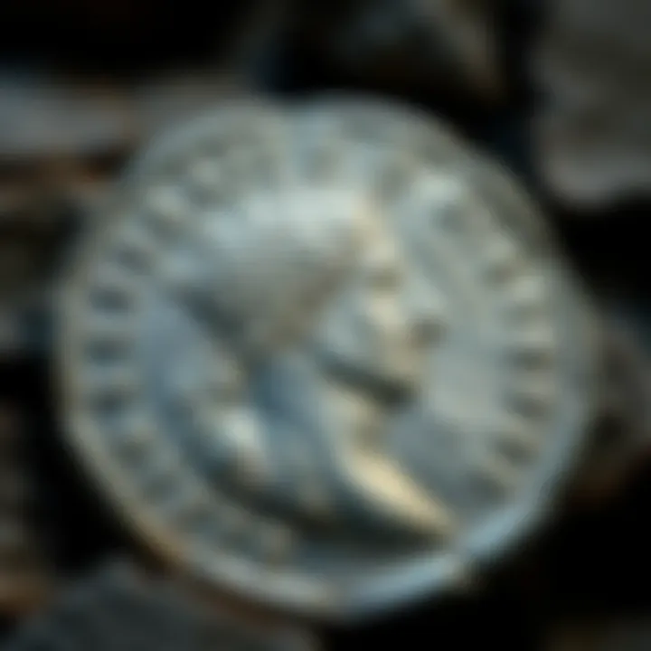 A close-up view of a silver drachm featuring the image of King Ariarathes IV, showcasing its intricate details and inscriptions.
