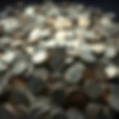 A collection of unsearched 90% silver dimes weighing 13.675 lbs, including Barbers, Mercuries, and Roosevelts, displayed in a secure setting.