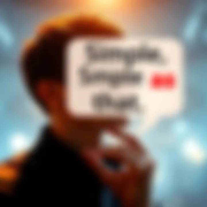 A person thoughtfully reflecting on the phrase 'Simple as that' with a speech bubble representing communication.