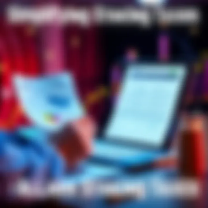 A person reviewing tax documents and Solana staking reports on a laptop with a calculator and blockchain graphics in the background.