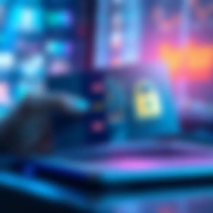 A visual representation of a single use virtual card being used for an online payment with a secure lock symbol, highlighting safety in transactions.