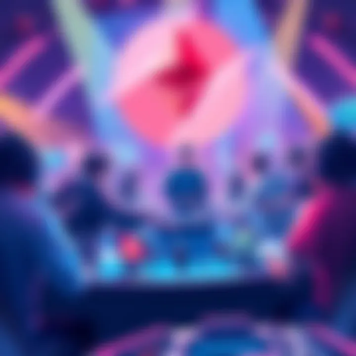 A vibrant illustration showing players engaging in skill-based games on a digital platform, highlighting competition and Ethereum integration.