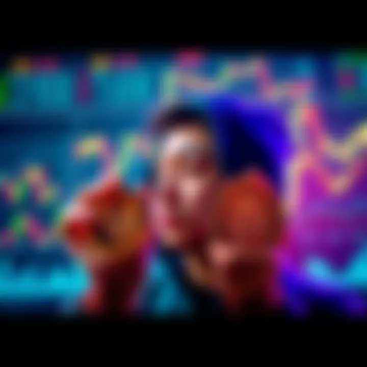 A person comparing options for staking and locking SOL on Binance, with financial charts in the background