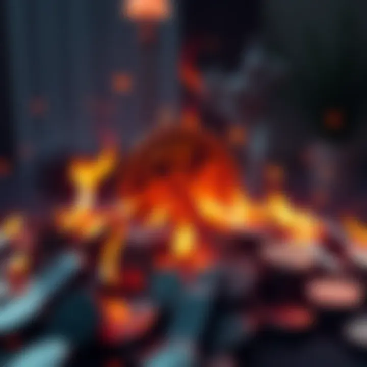 A visual of the Solana logo surrounded by burning tokens, symbolizing the increased SOL burn rate and inflation reduction proposals.