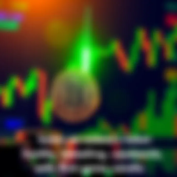 Solana Token Surge Representation of Solana token $SOL increasing with a green candle on a financial chart