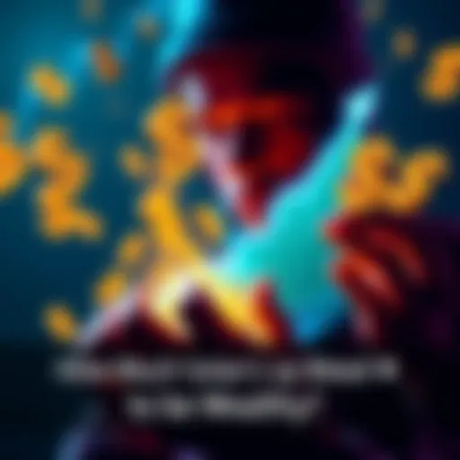 A person looking at a graph showing the rising value of Solana cryptocurrency with dollar signs around them, symbolizing potential wealth.