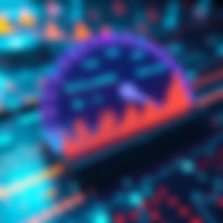 Solana Blockchain Upgrades A graphic showing improved transaction speeds on the Solana blockchain with visuals of transaction fees fluctuating during peak times.