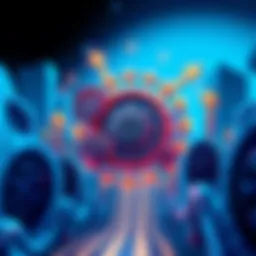 An illustration showing various aspects of Solana like stability, user onboarding, and wallet experience with gears and arrows symbolizing progress