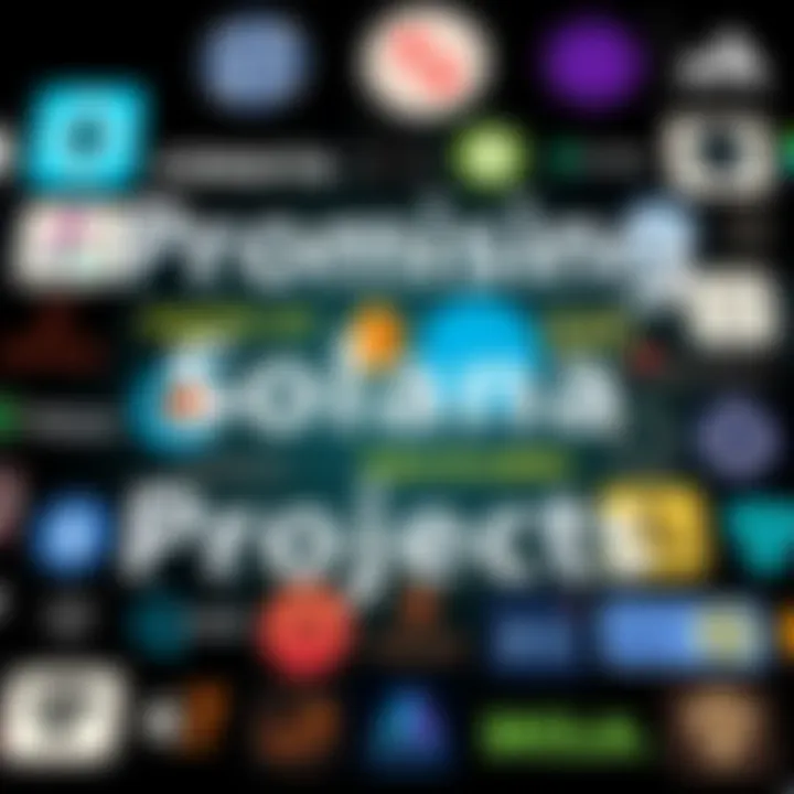 A collection of logos from various promising projects on the Solana network, showcasing diversity in DeFi and consumer apps.