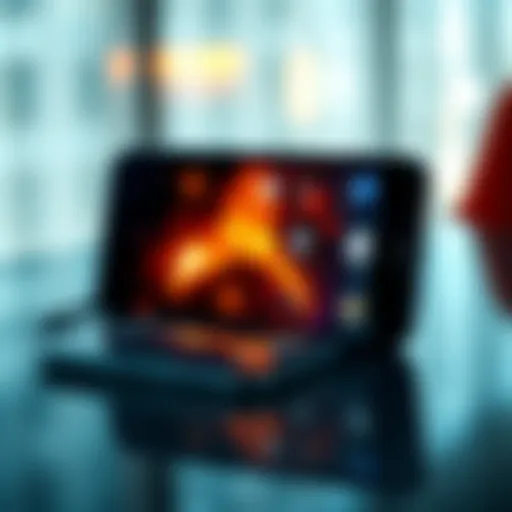 A Solana Seeker smartphone on a table, displaying a ghost touch problem with random icons being activated on the screen