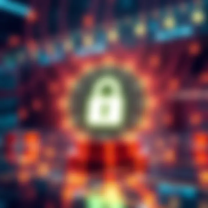 Visual representation of Solana smart contracts with encryption symbols, showcasing decryption processes using AES methods.