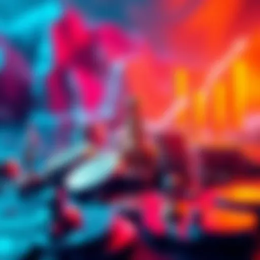 A visual representation of Solana staking with coins and growth symbols, highlighting the potential rewards during a bear market.