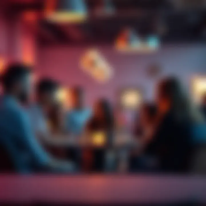 A group of individuals sharing ideas and creativity at a gathering, celebrating independence and passion.