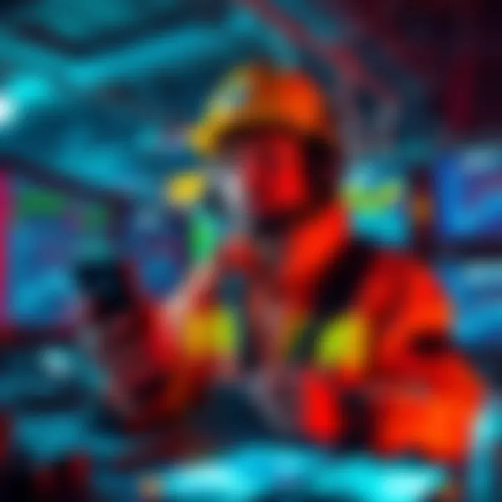 Solo miner in a public pool A solo miner observes an increase in miners in a public mining pool, with multiple screens showing mining activity.