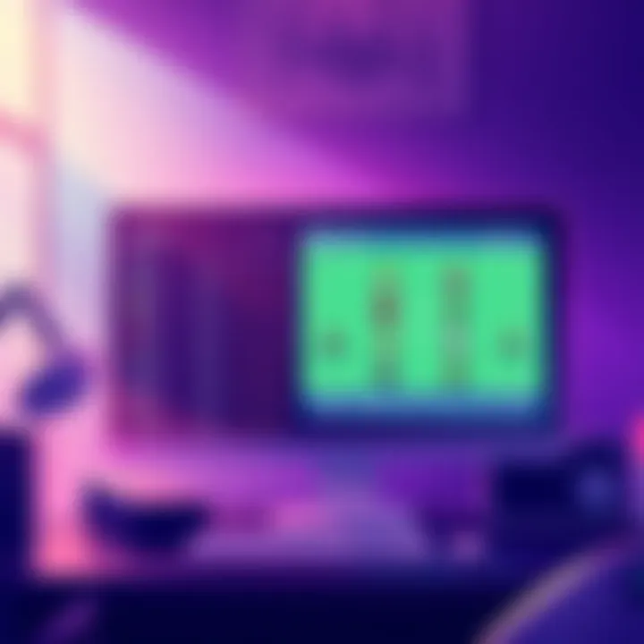 An illustration showing a computer screen displaying player stats and lineup optimization for a Sorare fantasy team.