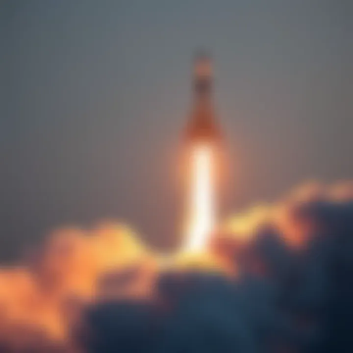 A rocket taking off symbolizing the SpaceX IPO launch