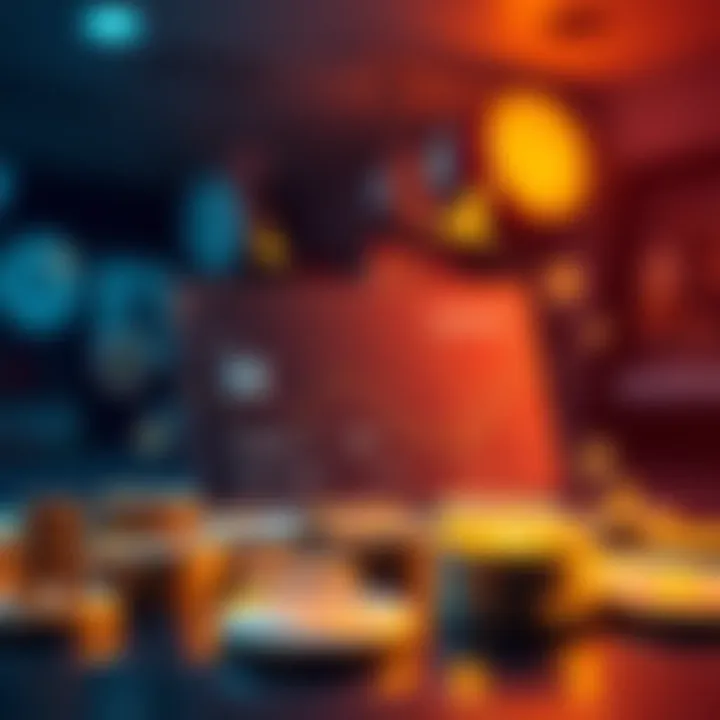A visual representation of a stablecoin card with digital currency icons around it, symbolizing its use in transactions.
